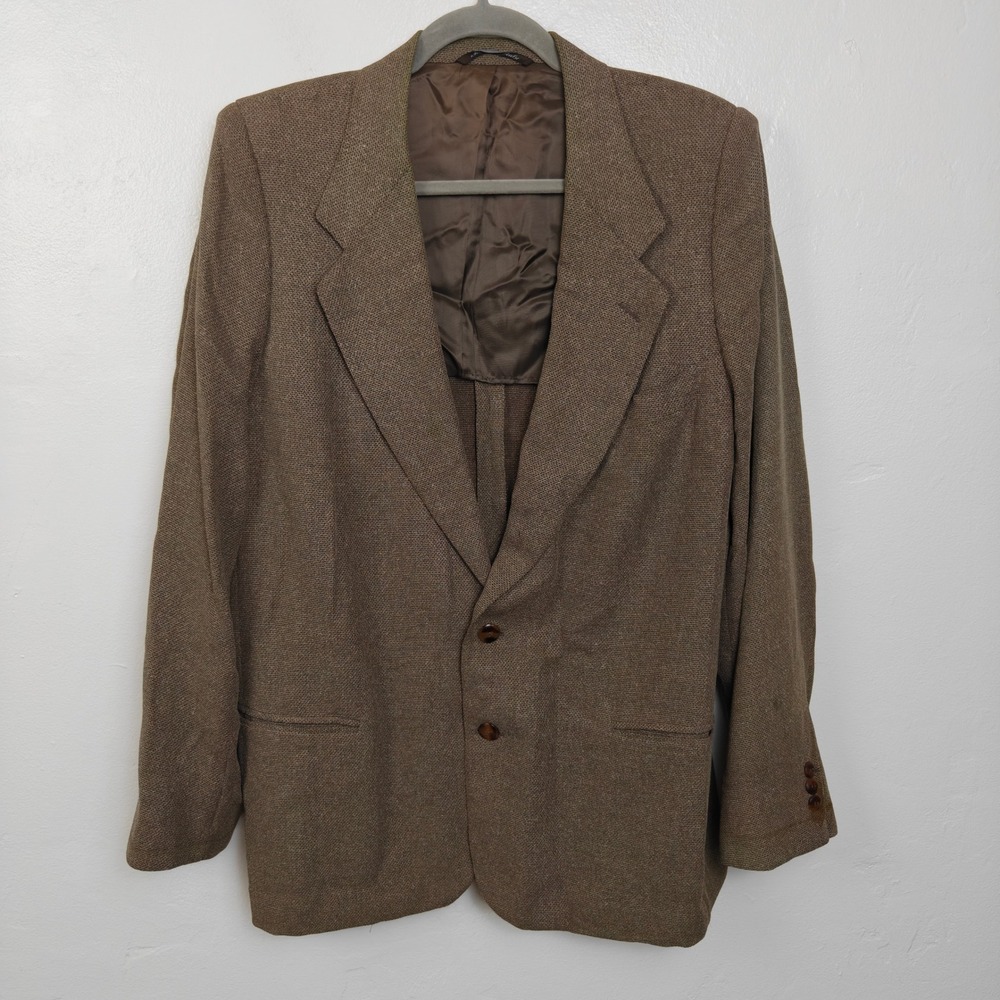 Canali Mens Blazer 50 40 US Brown Silk Wool Two Button Textured Italian Luxury
